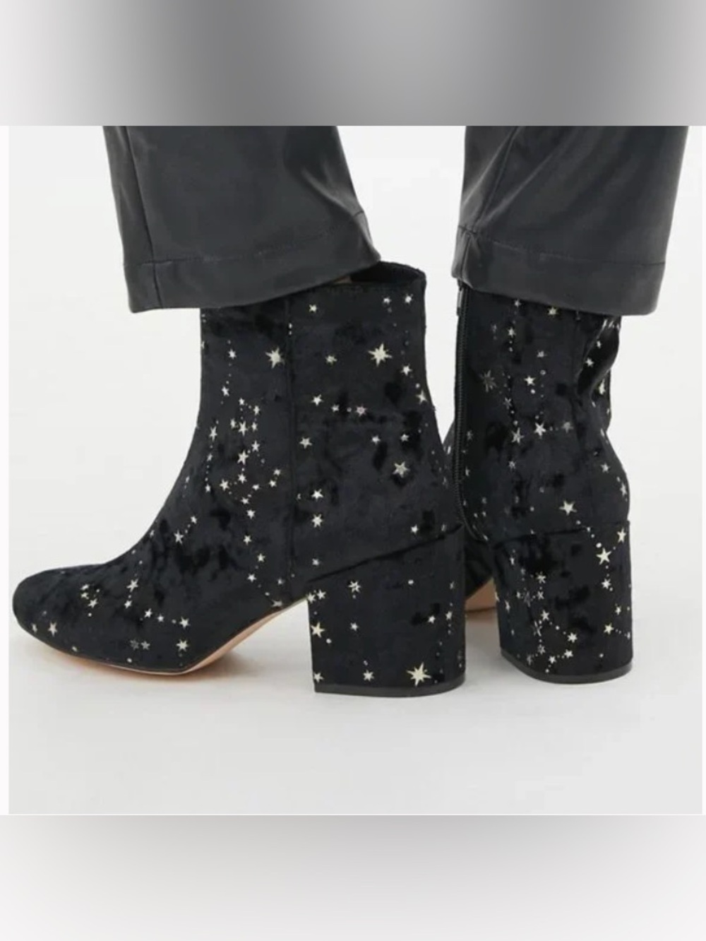 Urban Outfitters Margot Stars Moon Constellation Velvet Booties